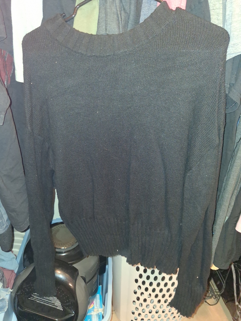 GAP Black Women's Crewneck Knit Sweater